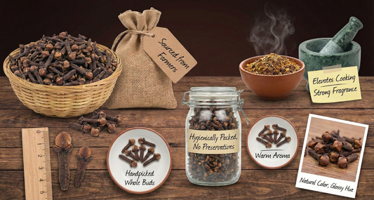 Premium Sirga cloves 7-8 mm whole buds, farmer sourced, natural strong fragrance with masala chai