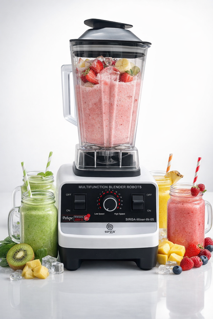 Sirga 2000W Heavy Duty Mixer Grinder Blender | 15 Speed Control & Pulse Mode | 2L + 0.5L BPA-Free Jar | Ice, Meat & Masala Grinding | 6 Stainless Steel Blades