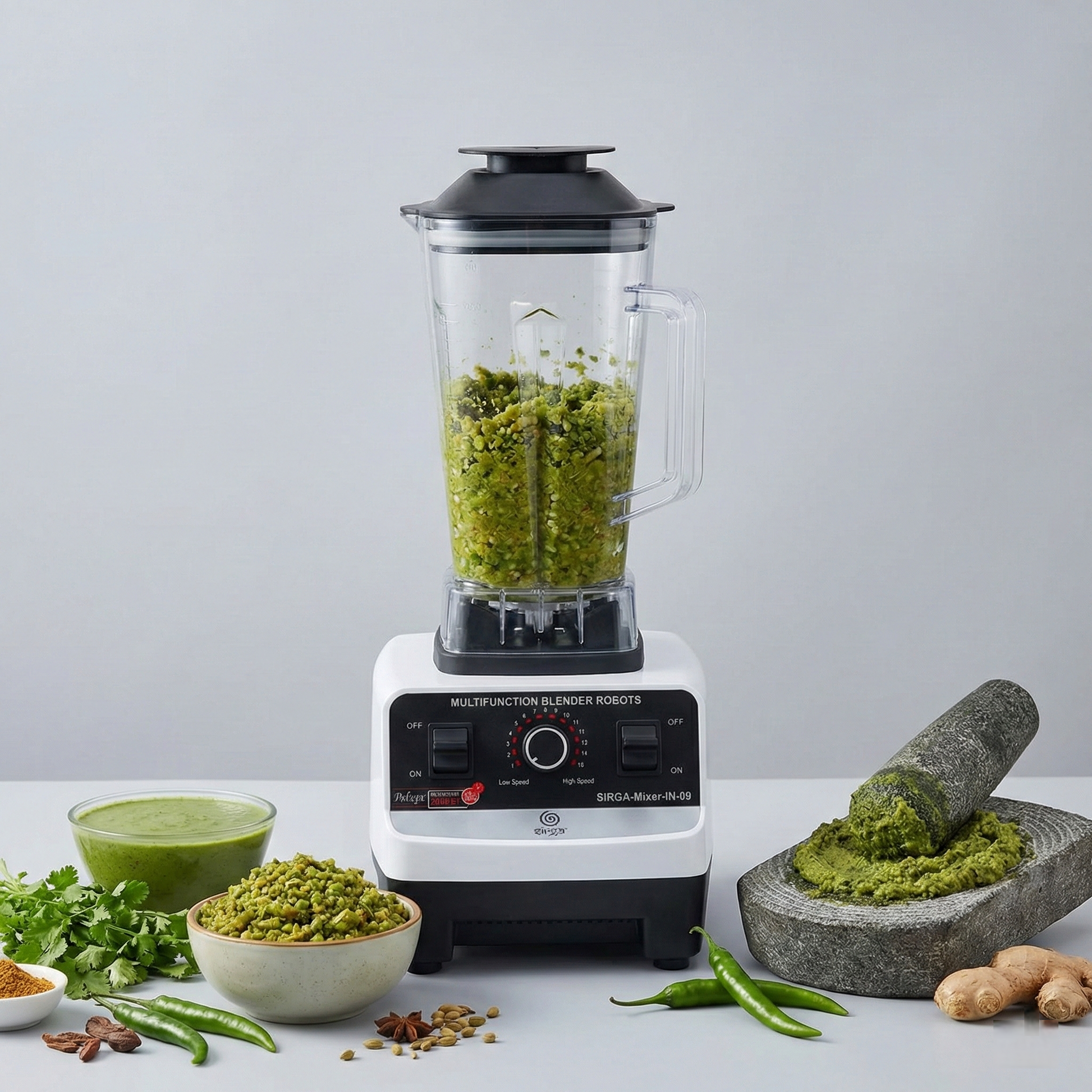 Sirga mixer grinder preparing smooth chutney with consistent texture and high grinding power