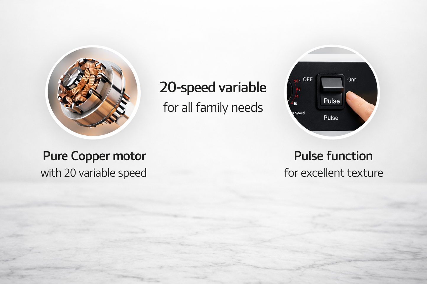 Sirga Mixer Grinder Blender Pulse mode provides quick 3-second bursts for perfect texture and control.