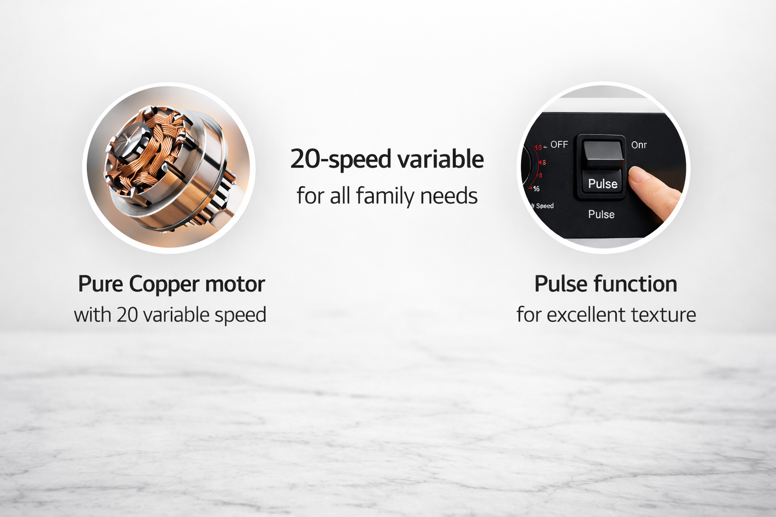 Sirga Mixer Grinder Blender Pulse mode provides quick 3-second bursts for perfect texture and control.