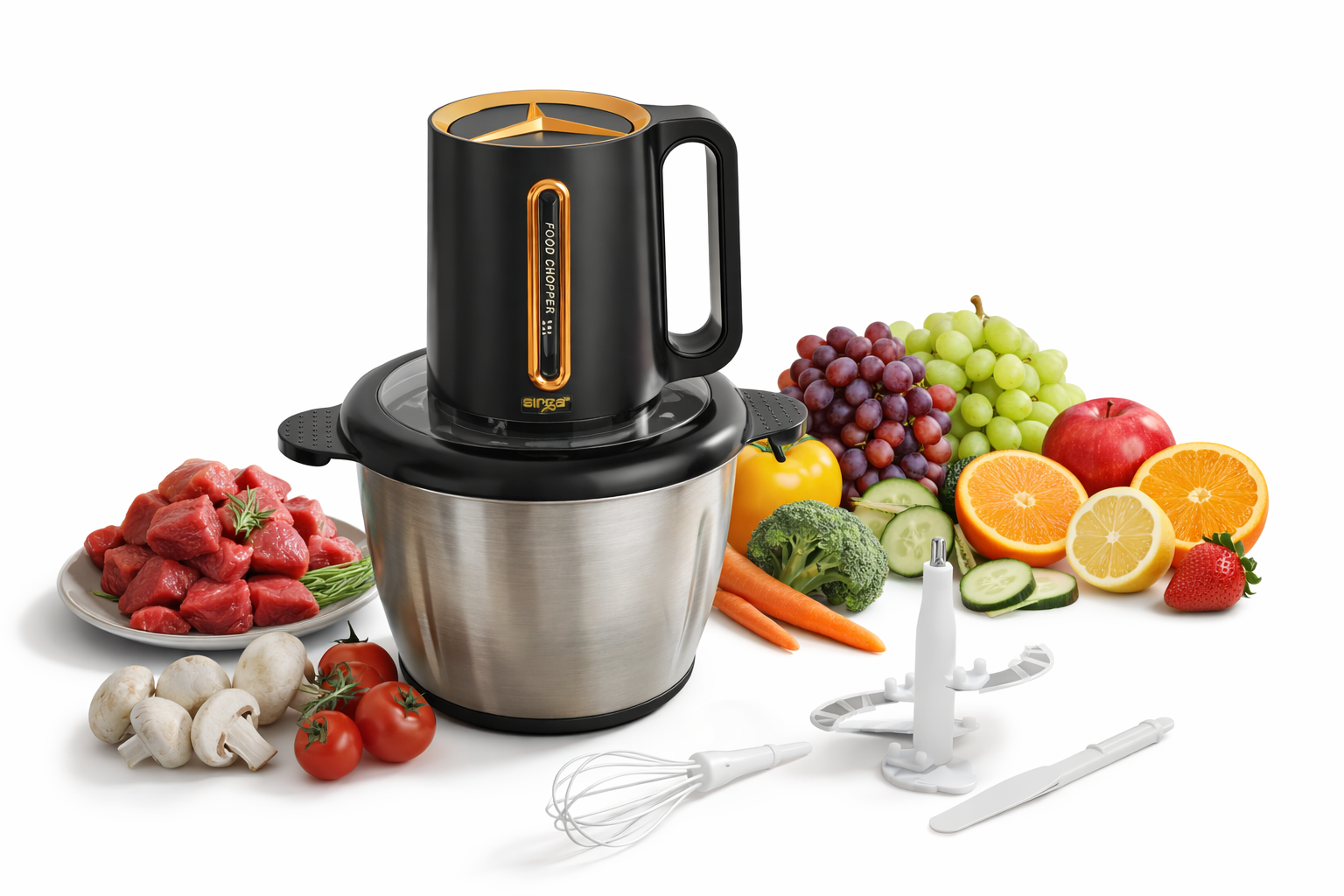 Sirga 3 litre electric food chopper with 400W pure copper motor and stainless steel bowl