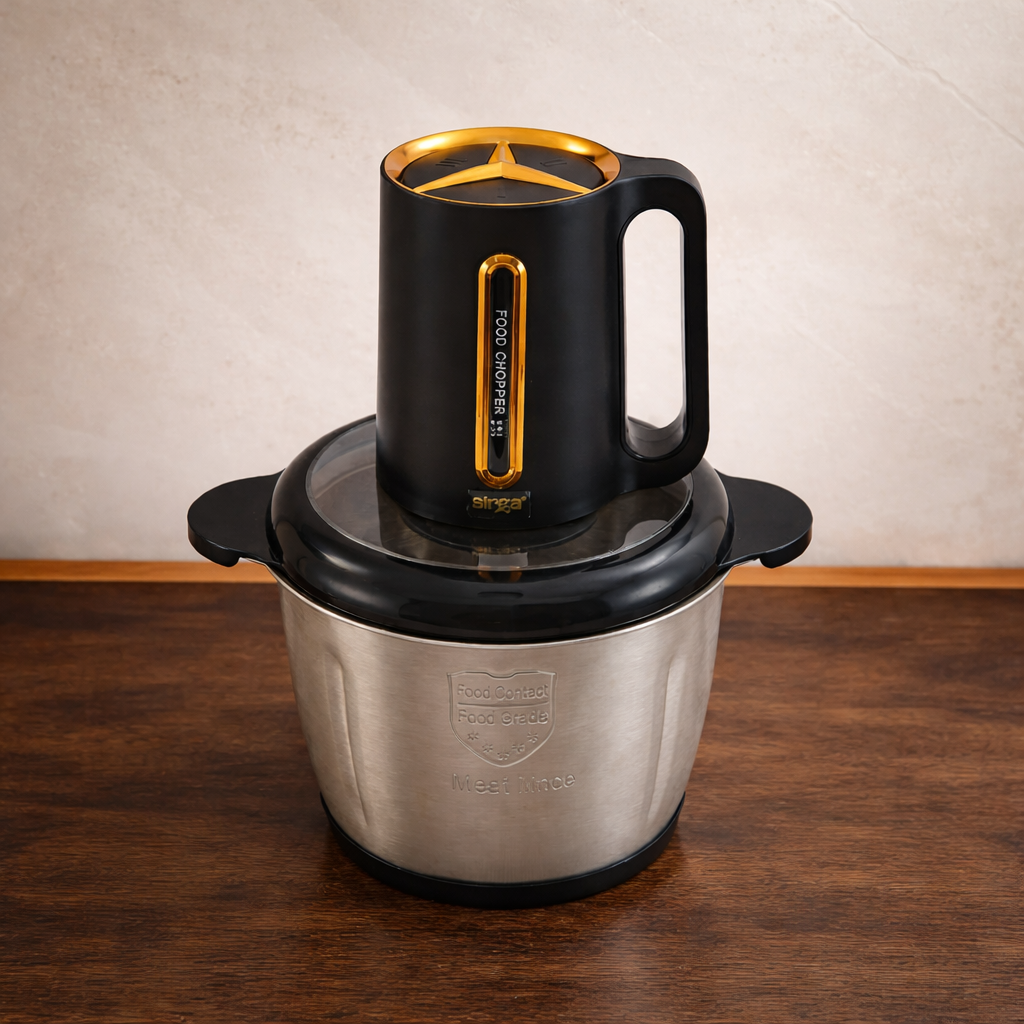 Sirga 3 litre stainless steel food chopper bowl suitable for 3 to 8 people, easy cooking